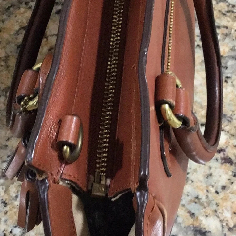 Coach Legacy Leather Tanner Crossbody Tote Handbag Cognac - Picture 6 of 16